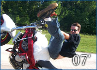Dave LeBlanc 2007 Tank Spreader LBSTUNTS Chicago Extreme Stunt Freestyle Rider for Midwest Chicago Stunts Freestyle Stunt STUNTS MOTORCYCLE 
